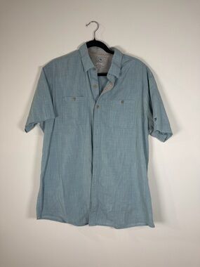 Kuhl Men's Light Blue Short Sleeve Button Down Shirt